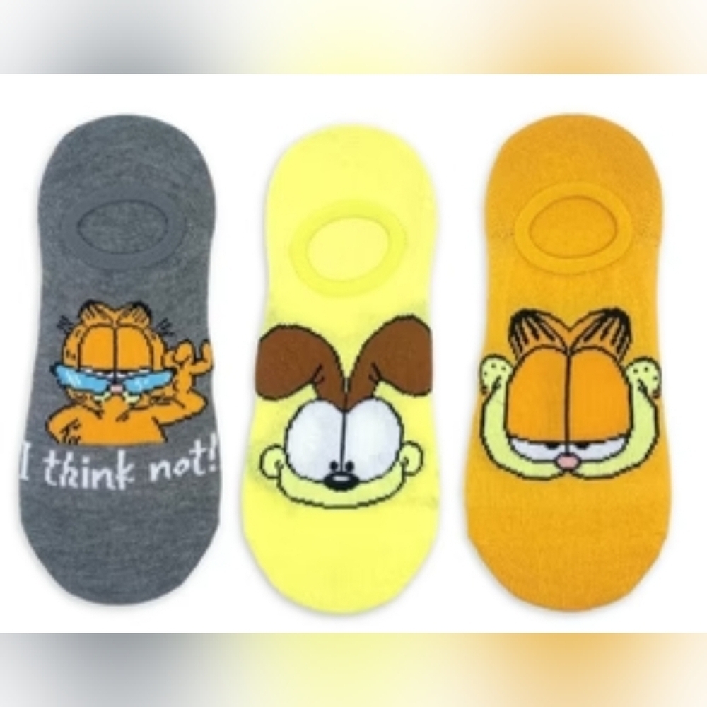 GARFIELD & ODIE socks Ladies 3 Pair Of No Show Liner Socks ‘I THINK NOT!’